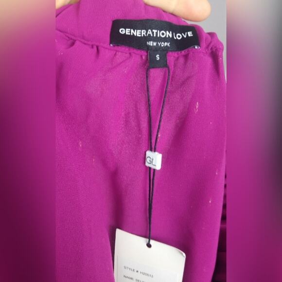 Generation Love Peggy Lurex Blouse & Selena Maxi Magenta Skirt Silk Blend Small - Picture 11 of 14